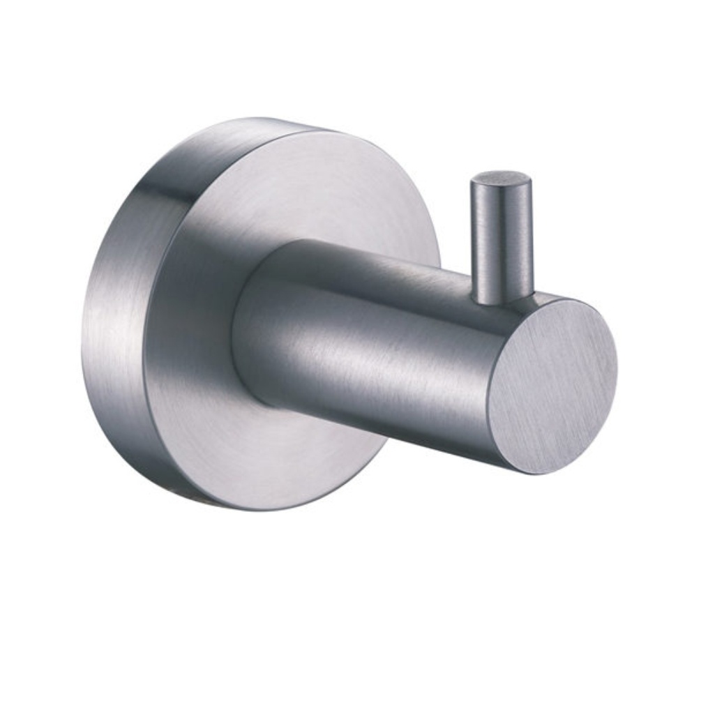 Product Cut out image of the JTP Inox Brushed Stainless Steel Single Robe Hook
